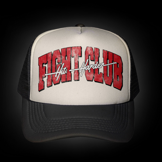 Hit Harder Trucker Hat – Black & Red